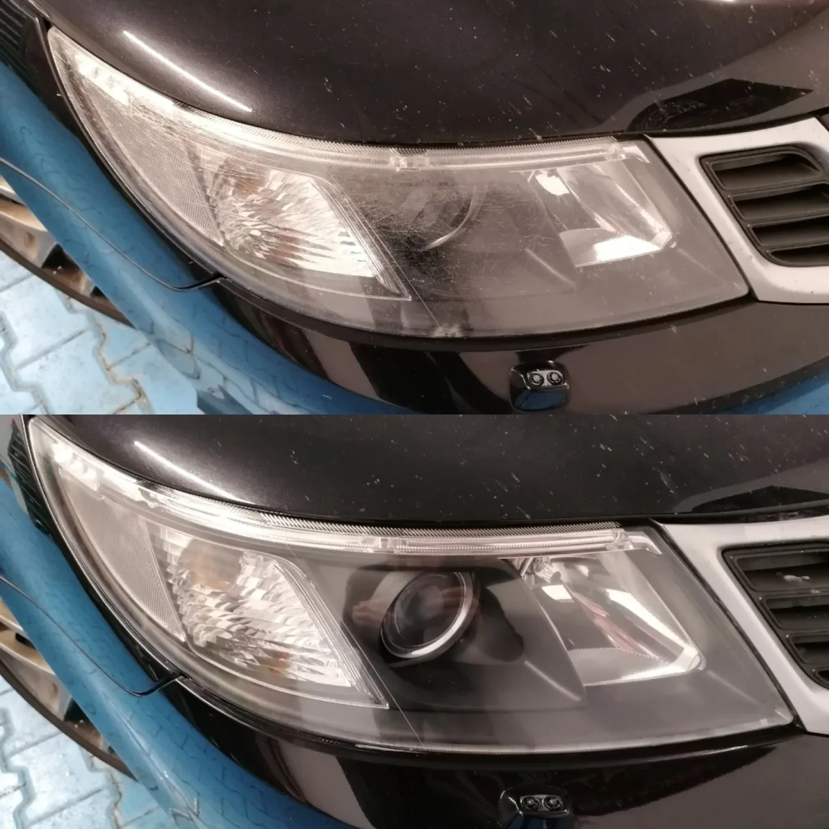 Světlomet před renovací a po ní
